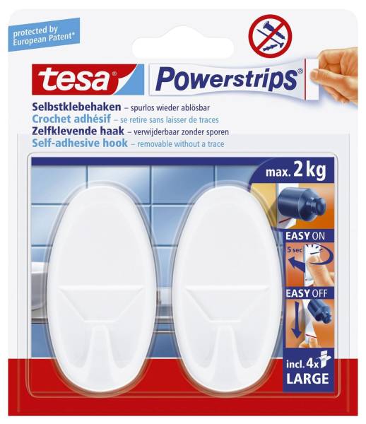 TESA Klebehaken Power Strips weiß 58013-00049-20 oval 2ST