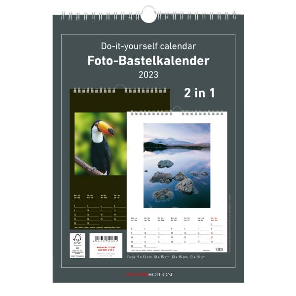 ALPHA Bastelkalender 2024 schwarz/weiß 103651 21x29,7cm