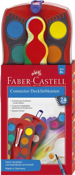 FABER CASTELL Farbkasten 24er Connector rot 125031