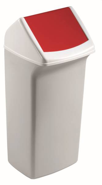 DURABLE Papierkorb 40L+Schwingklappe weiß/rot VEH2012037 Durabin