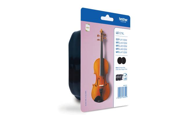 BROTHER Tinte LC127XLBKBP2 / LC-127XLBKBP2 XL BROI127XKT Doppelpack Schwarz