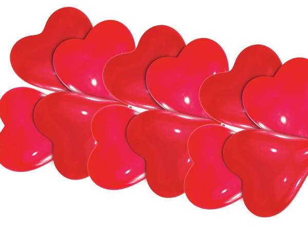 AMSCAN Luftballon Herz 10ST rot INT996561 klein