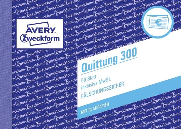 AVERY ZWECKFORM Quittung A6 50BL 300