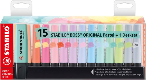 STABILO Textmarker Boss 15ST Pastell sortiert 7015-02-5 Tischset