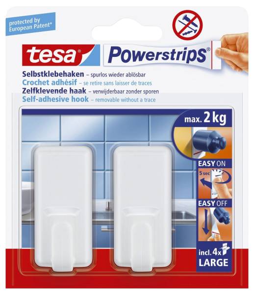 TESA Klebehaken Power Strips weiß 58010-00044-20 Large Classic