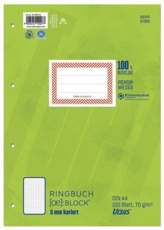 URSUS green Ringbuchblock A4 kar.100BL 044380 20