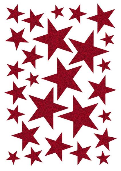 HERMA Weihn.Sticker Magic Sterne rot 15099 Glitter