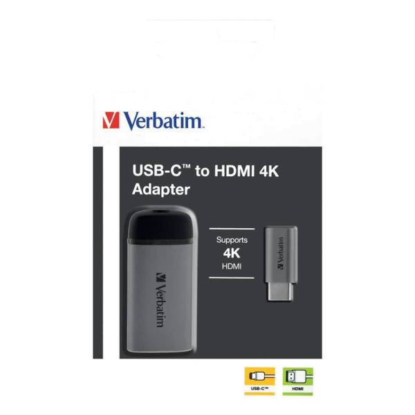 VERBATIM Adapter USB-C HDMI 4K schwarz/grau 49143
