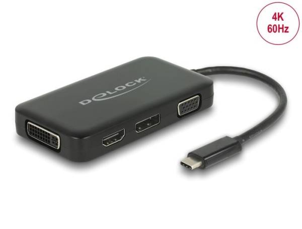 DELOCK Adapter USB-C > VGA/HDMI/DVI/DP st/Bu 277696