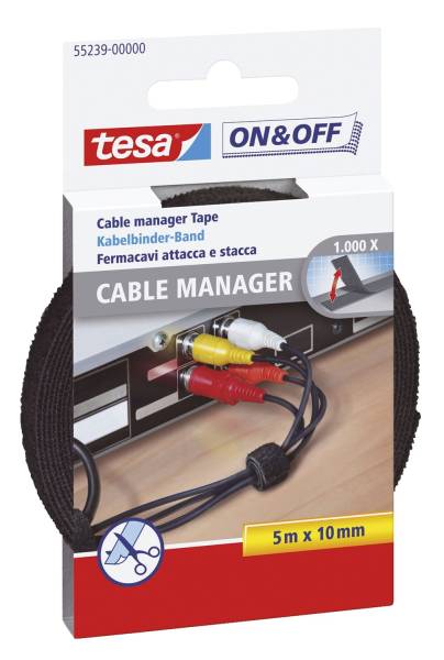 TESA Kabelmanager universal schwarz 55239-00000-01 10mmx5m