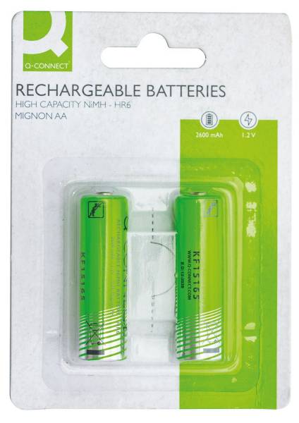 Q-CONNECT Batterie Akku AA/HR6 2ST KF15165 2600mAh