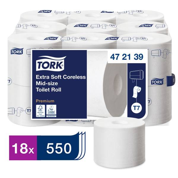 TORK Toilettpapier 3-lag. 18RL weiß 472139 System T7 Premium