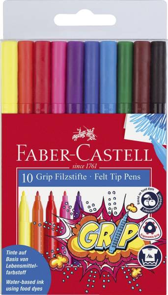 FABER CASTELL Faserschreiber 10ST 155310 Grip Colour