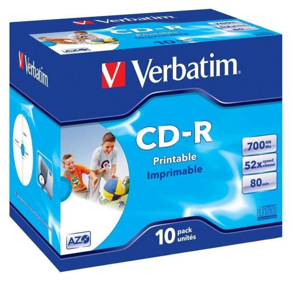 VERBATIM CD-R 10ST Jewelc. print. VER43325 700Mb80min