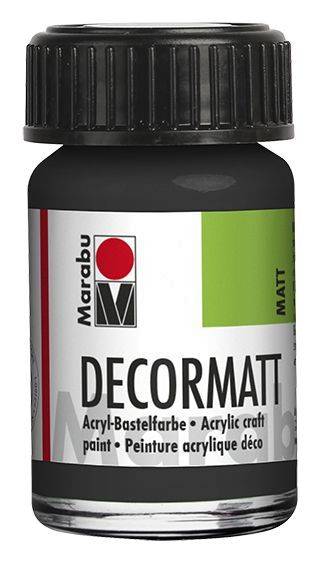 MARABU Decormatt Acryl schwarz 1401 39 073 15ml Glas