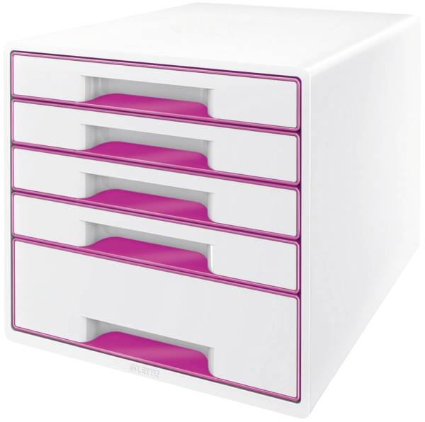 LEITZ Schubladenbox WOW CUBE pink metallic 5214-20-23 5 Schubladen
