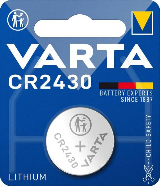 VARTA Knopfzellen-Batterie CR2430 1ST silber 06430 101 401 Lithium