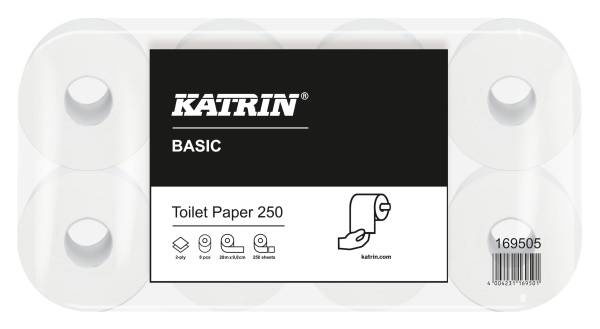 KATRIN Toilettenpapier Basic Toilet 2lg n.weiß 223000106/169505 8x250Bl