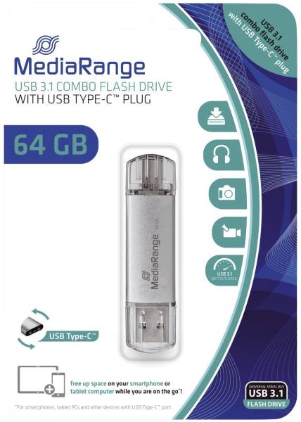 MEDIARANGE USB Stick 3.1 + TypeC 2in1 64 GB MR937
