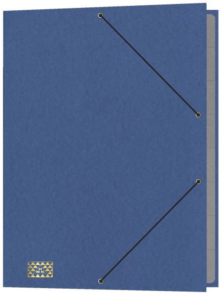 RNK Gummizugmappe 35x25cm blau 4616-4 9Fächer