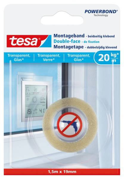 TESA Montageband 20kg/m² transp. 77740-00000-00 19mm x1,5m