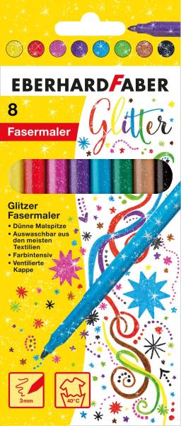 EBERHARD FABER Fasermaler 8ST Glitter sortiert 551008