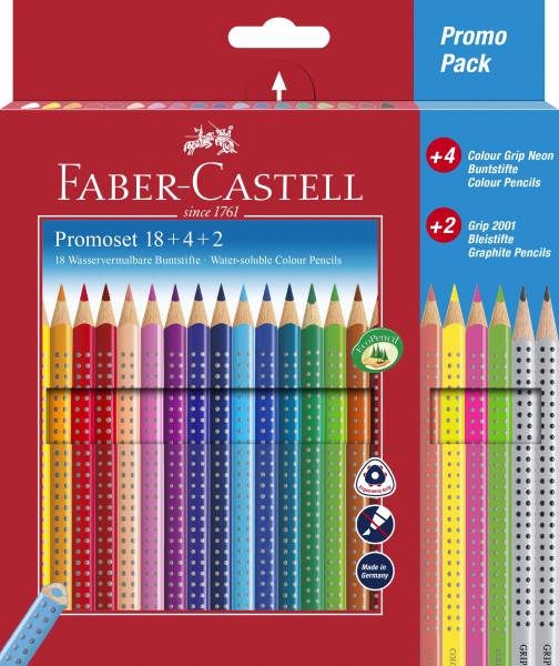 FABER CASTELL Farbstifte 18ST+6ST sortiert 201540 Colour Grip