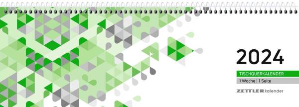 ZETTLER Pultkalender 1W 1S 29,6x9,9cm quer grün 142900/660048