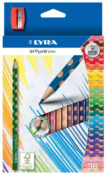 LYRA Farbstifte 36Farben+Spitzer L2821360 Groove Slim