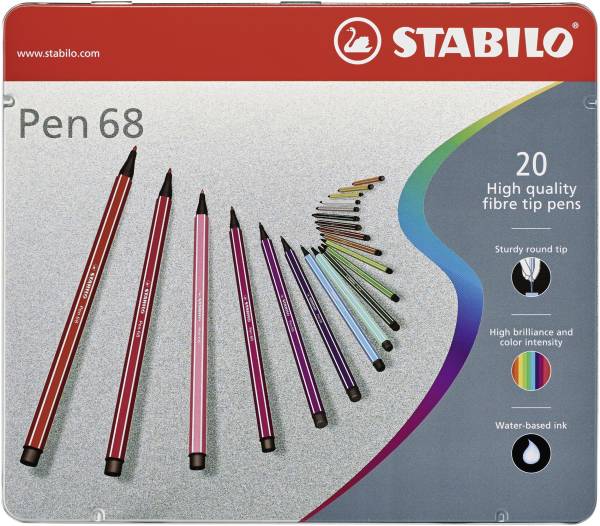 STABILO Fasermaler Pen 68 Etui 20 Stück 6820-6