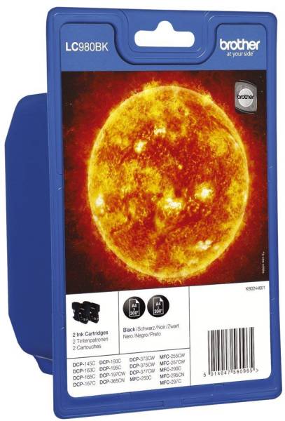 BROTHER Tinte LC1220BKBP2 / LC-1220BKBP2 BROI1220KT Doppelpack Schwarz