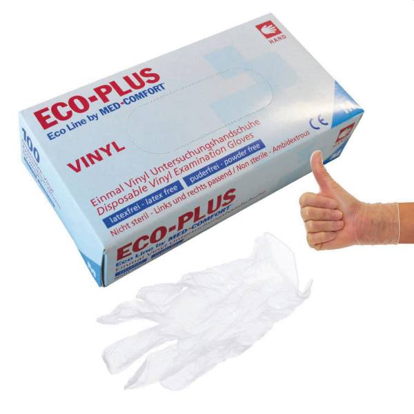 ECO-PLUS Handschuhe Vinyl M 100ST weiß 5 24 63 02