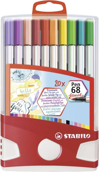 STABILO Faserschreiber 20ST Pen 68 Brush 568/20-0211 ColorParade