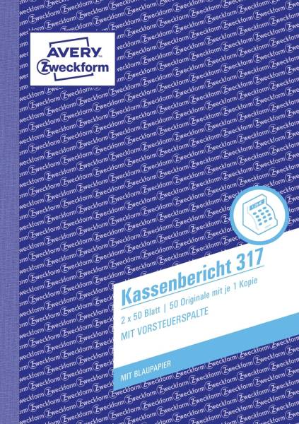 AVERY ZWECKFORM Kassenberichtsbuch A5 2x50BL 317