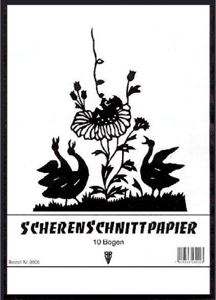 PENIG Scherenschnittpapier Heft A3 3901 10BL schwarz