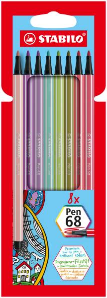 STABILO Fasermaler Pen 68 8ST pastell sortiert 68/8-02