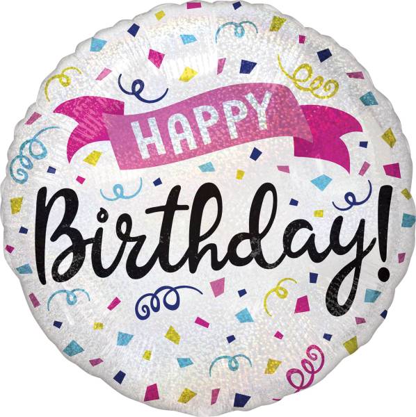 AMSCAN Folienballon Happy Birthday Sparkle 3995101