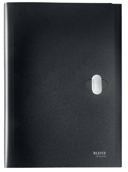 LEITZ Fächermappe Recycle A4 PP schwarz 4624-00-95