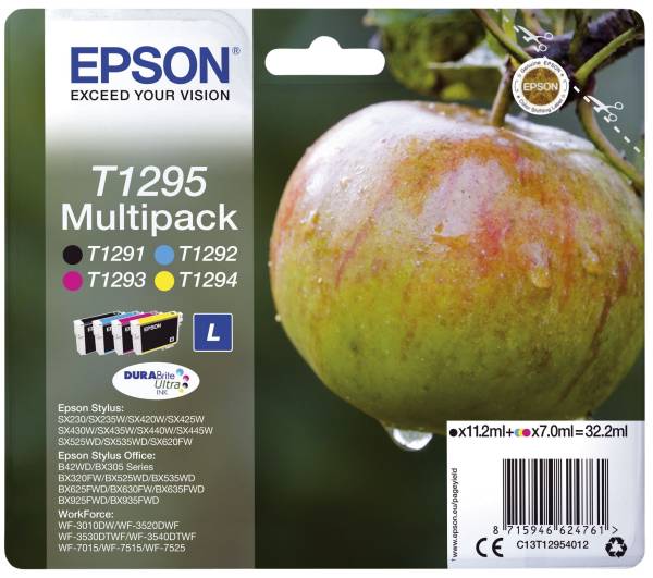 EPSON Value Pack T1295 sw,c,m,y C13T12954012