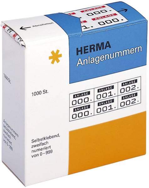 HERMA Anlagenummer rot 4832/2-Fach