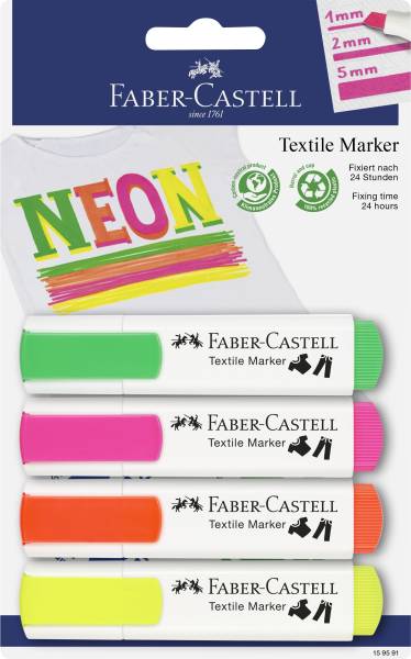 FABER CASTELL Textilmarker 4ST neon sortiert 159591