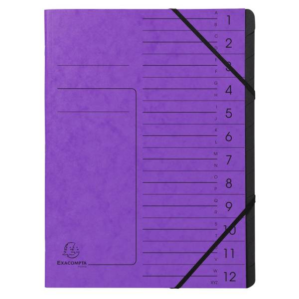 EXACOMPTA Ordnungsmappe 12 teilig violett 541208E Colorspan