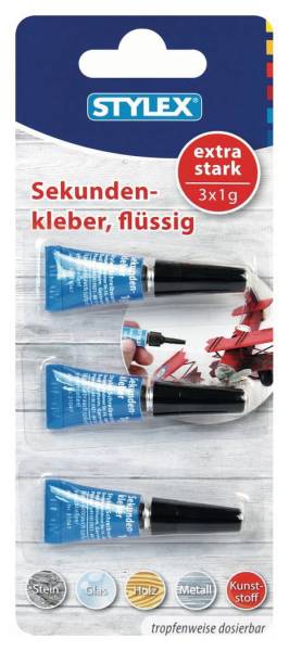 STYLEX Sekundenkleber 3x1g 31047
