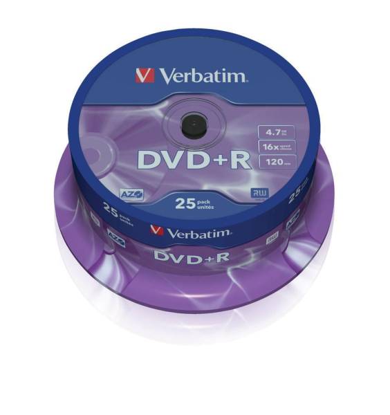 VERBATIM DVD+R 25erSpindel VER43500 4,7Gb120mi