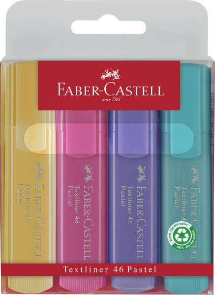 FABER CASTELL Textmarkeretui 4ST Pastell sortiert 154610