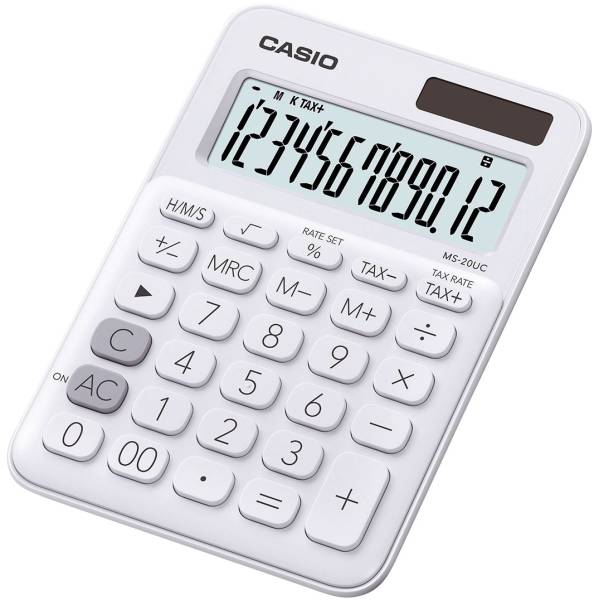 CASIO Tischrechner 12-stellig weiß MS-20UC-WE