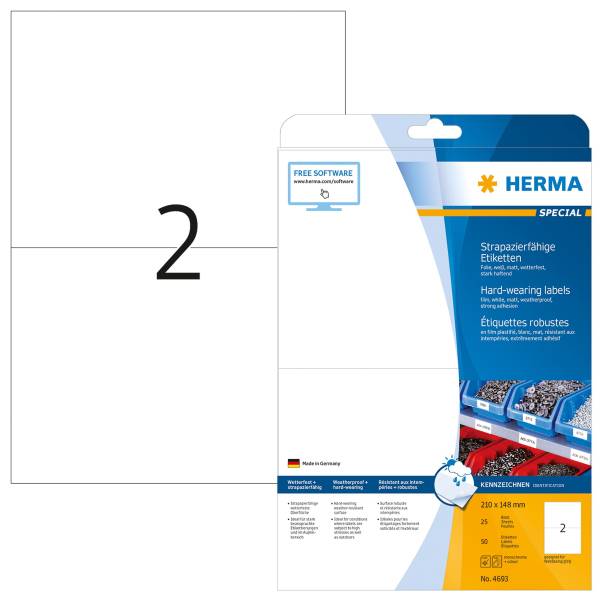 HERMA Folienetiketten 210x148 ws 4693