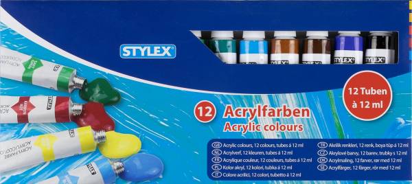 STYLEX Acrylfarbe 12ST matt 28651
