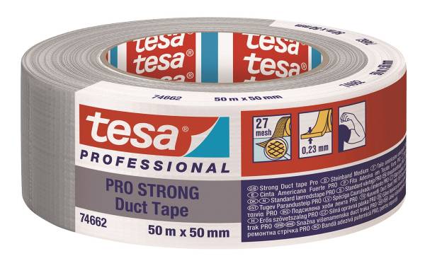 TESA Gewebeband Professional PRO Duct silber 74613-00003-00 50mm x50m