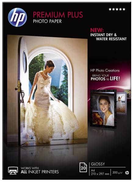 HP Inkjet Fotopapier 20BL glossy weiß P CR672A Premium Plus A4 300g